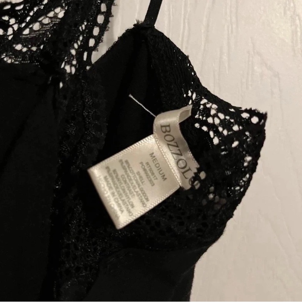 Bozzolo Black Lace Trim Crop Cami Top - Picture 5 of 5